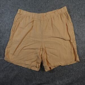 J. Jill Shorts Womens Medium Linen Garment Dyed Yellow Beachy Lagenlook Pull On